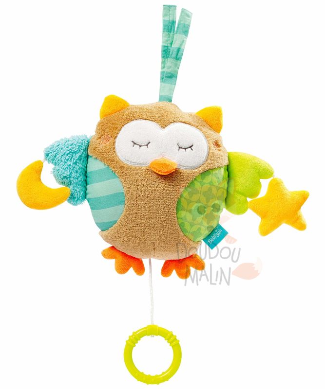  sleeping forest boîte à musique chouette hibou marron vert 