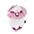  - les petits fûtés - marionnette cerise lapin rose 30 cm 
