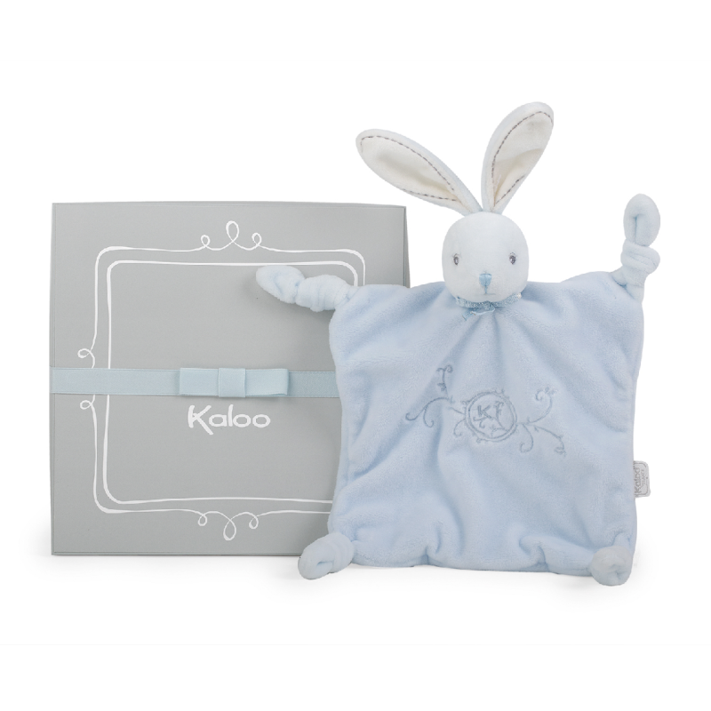 Doudou plat Lapin blanc gris Perle KALOO