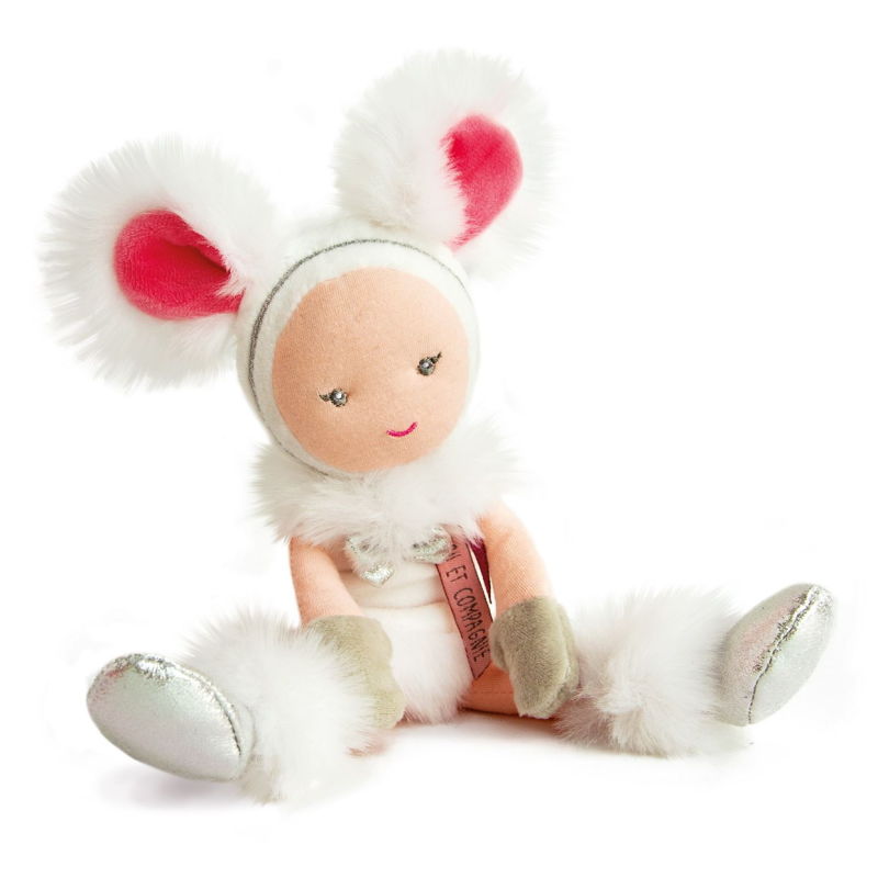 Doudou et compagnie poupée fille blanche rose Demoiselle Princesse Ombelline