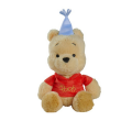  - winnie lourson - peluche anniversaire jaune 25 cm 