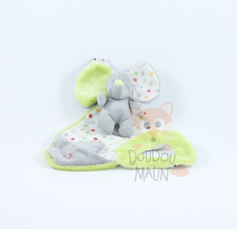  plat éléphant blanc vert gris souris 