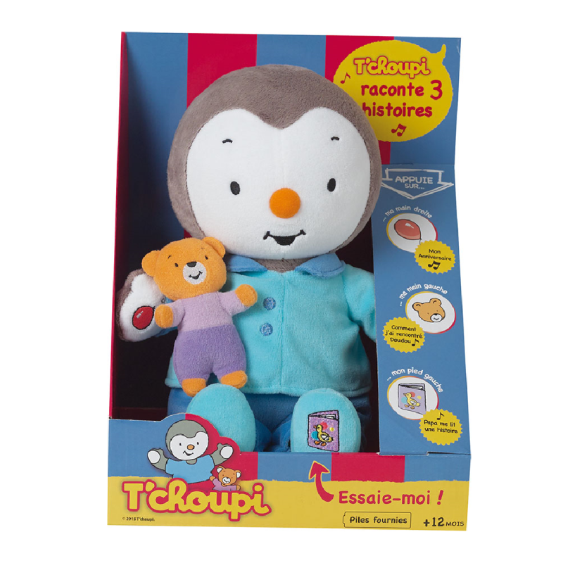 JEMINI T'CHOUPI COFFRET 3 PELUCHES 18CM pas cher 