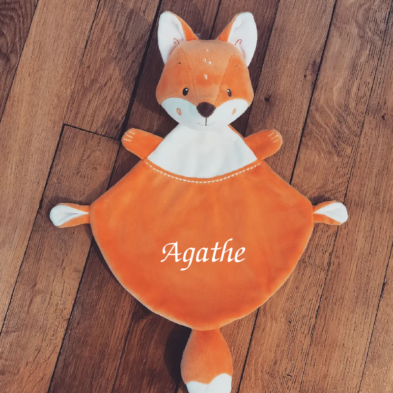 Doudou Malin César le renard Doudou orange blanc 30 cm