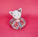 - les petits fûtés - boule chat rose 25 cm 