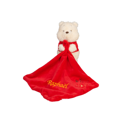  - winnie the pooh - plush with comforter red 35 cm 