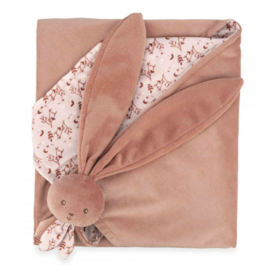  - lapinoo - couverture lapin terarcotta orange 80 x 70 cm 