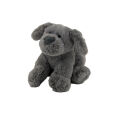  - plush dog sitting natural grey  cm 