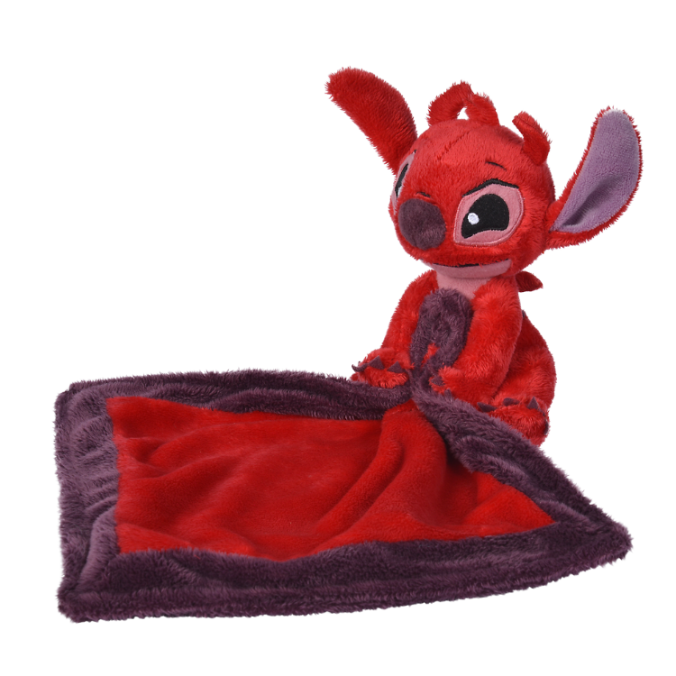 Disney Stitch Leroy Doudou mouchoir rouge 40 cm