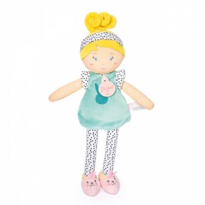  - les pipelettes - poupée lapin vert blonde 25 cm 