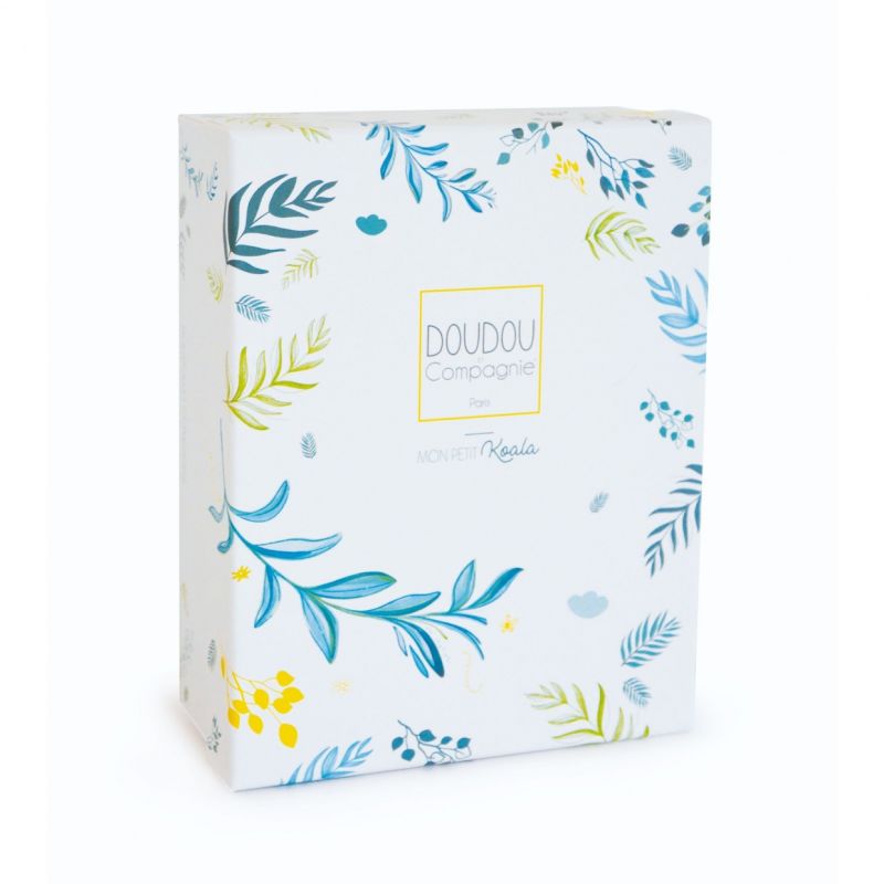 Chaussons Bébé Hochet Yoca Le Koala - 0-6 Mois Blanc Bleu - Cadeau Naissance
