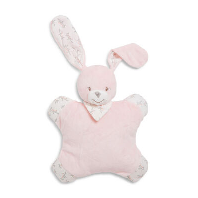 lapin semi plat rose blanc hochet 
