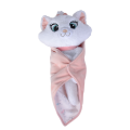  marie chat peluche couverture rose 25 cm 