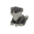  - plush cat sitting natural grey 22 cm 