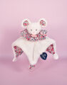  - les petits fûtés - boule souris blanc rose 25 cm 