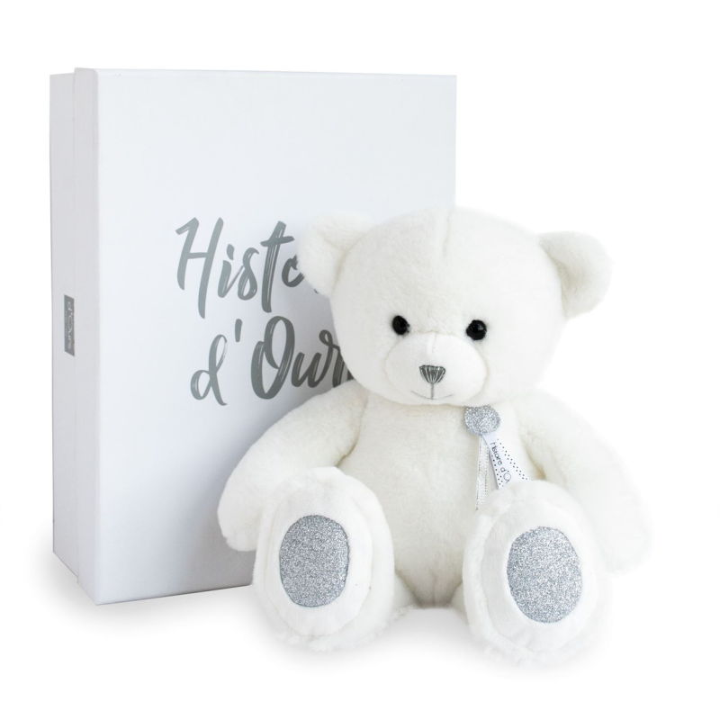 Histoire D Ours - Peluche ours blanc charms 24 cm, Livraison Gratuite 24/48h