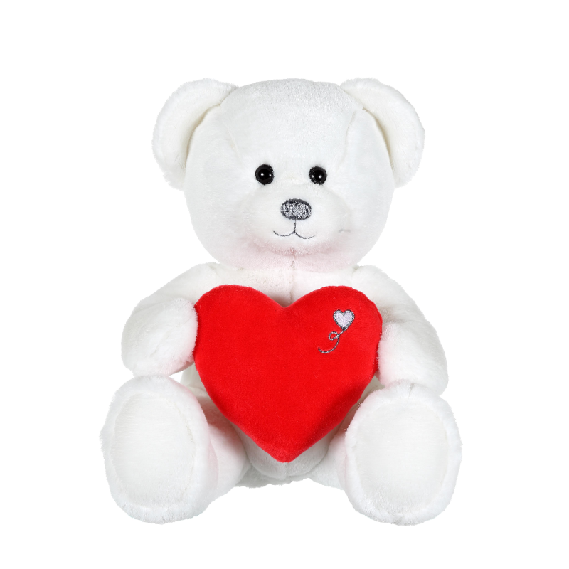 Gipsy Peluche ours coeur blanc rouge 22 cm