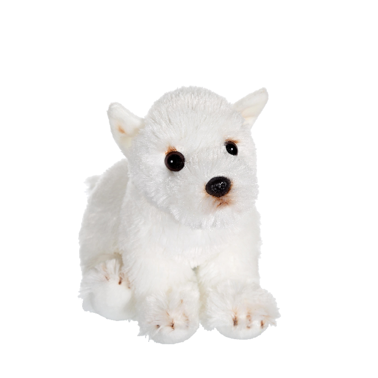 Peluche chien blanc cocard et foulard Catimini