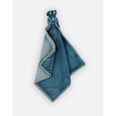  - tiga stegi et ops - couverture dinosaure triceratops bleu 50 x 50 cm 