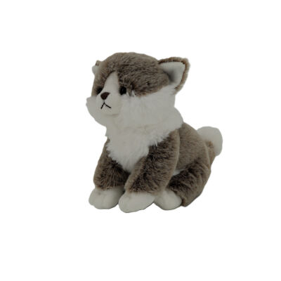  - plush cat sitting natural dark brown 22 cm 
