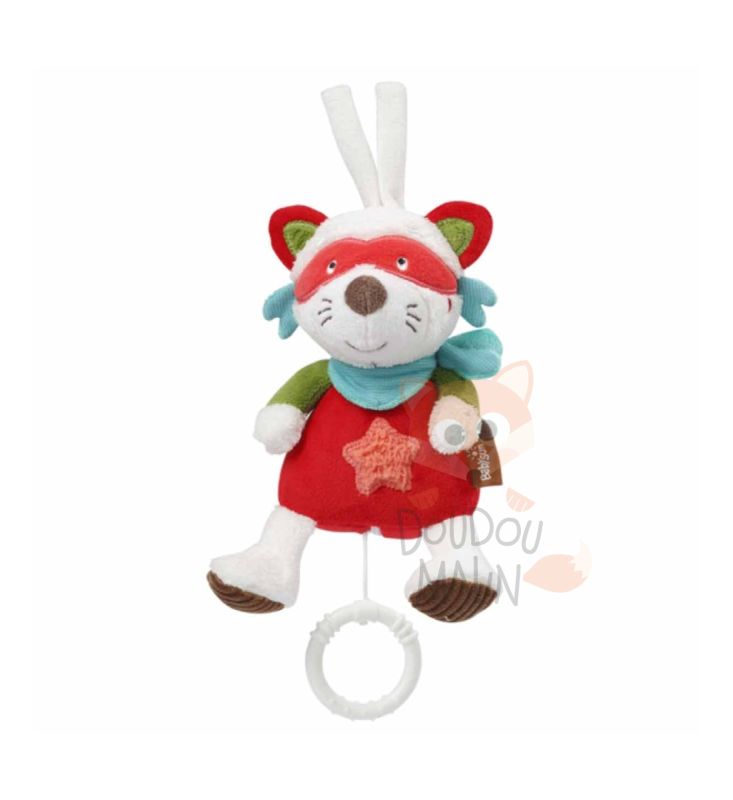  jungle boîte à musique chat rouge vert blanc étoile 