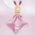  - les lumilunes - mouchoir lapin rose violet cœur 25 cm 