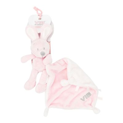 Vibdouppg001 pluche very important rabbit houdt doekje vast 46cm roze.jpg 