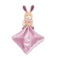 - les lumilunes - mouchoir lapin rose violet cœur 25 cm 