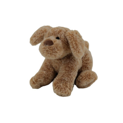  - peluche chien assis naturel marron clair 22 cm 