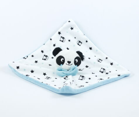 Kimado baby comforter panda blue white black 