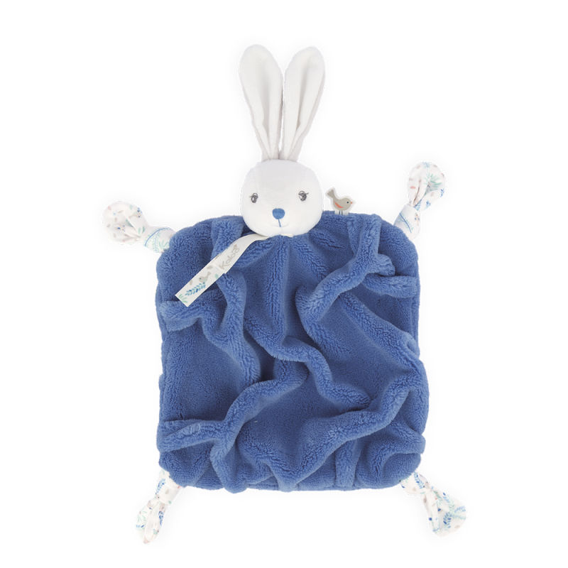 Kaloo - Plume - Doudou plat Lapin bleu océan 25 cm