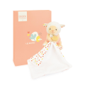  - les rikikis - mouchoir mouton orange coeur 20 cm 