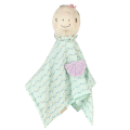  - sally tortue - lange coton bleu vert 30 cm 
