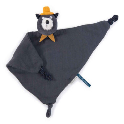  - les moustaches - comforter cat muslin dark grey 30 cm 