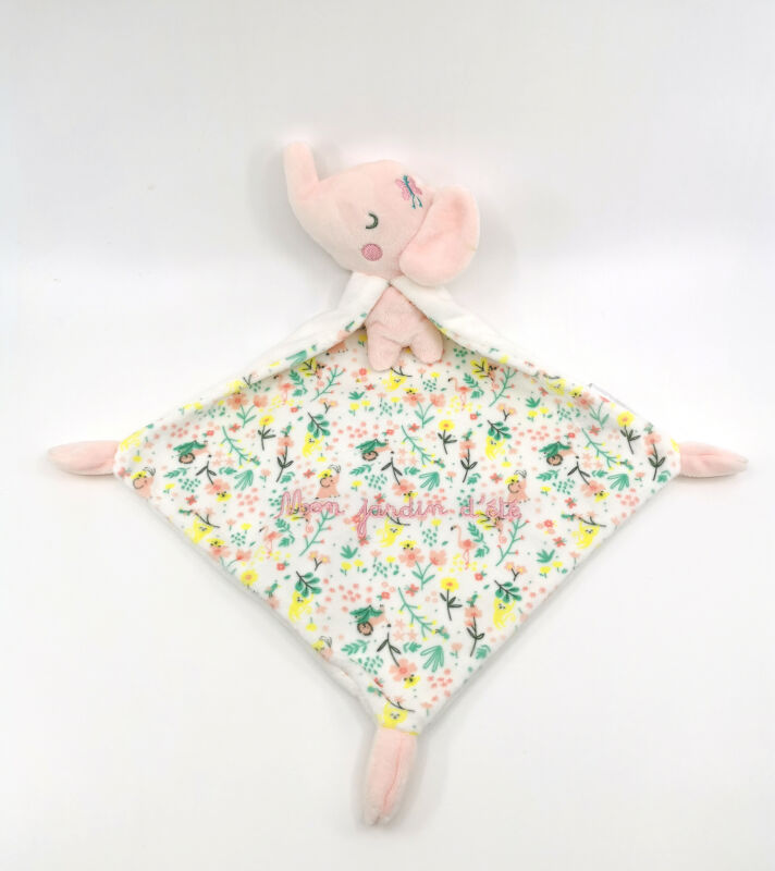  - plat éléphant jaune vert rose mon jardin dété 30 cm 