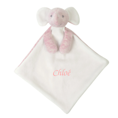 Bam bam - plat éléphant  rose blanc 25 cm 