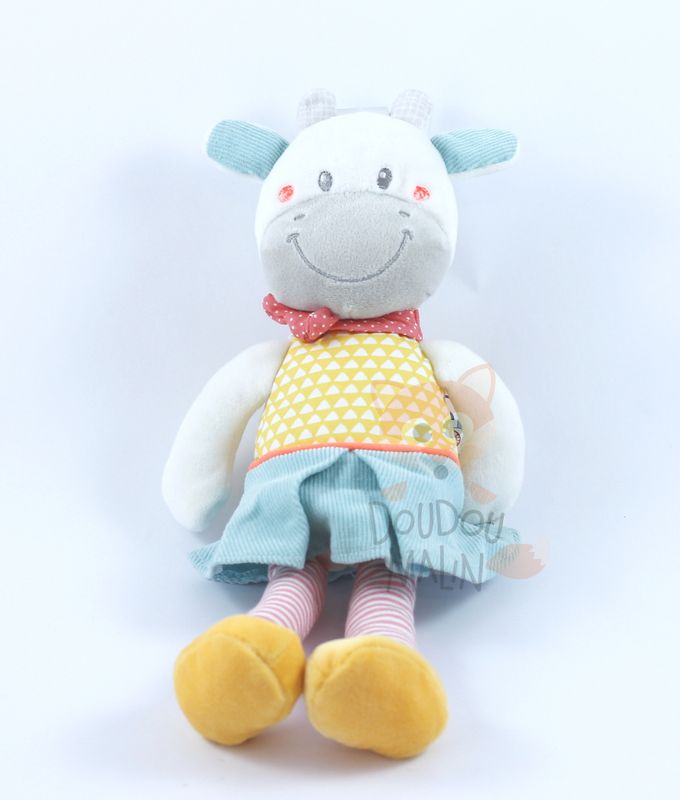  peluche vache jaune vert robe 