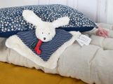  - coton bio made in france - carré lapin 25 cm 