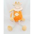  vache orange jaune blanc rayé echarpe fleur 