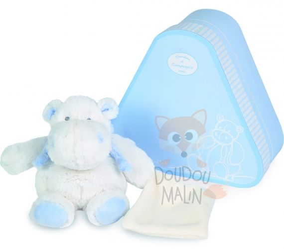  mon tout petit hippo blanc bleu mouchoir 