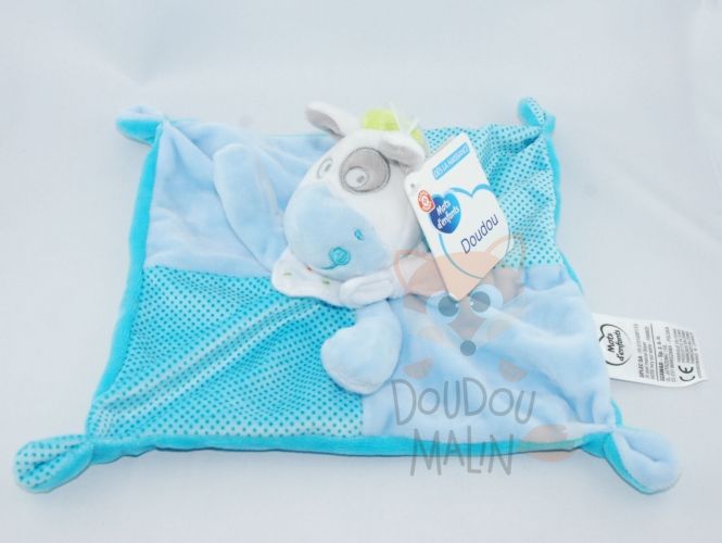  carré plat ane cheval blanc bleu vert bandana 