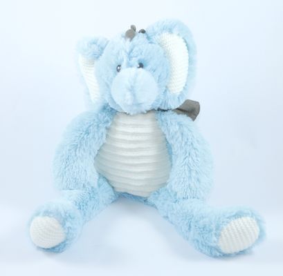  peluche éléphant bleu blanc 