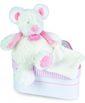  mon tout petit souris blanc rose mouchoir 