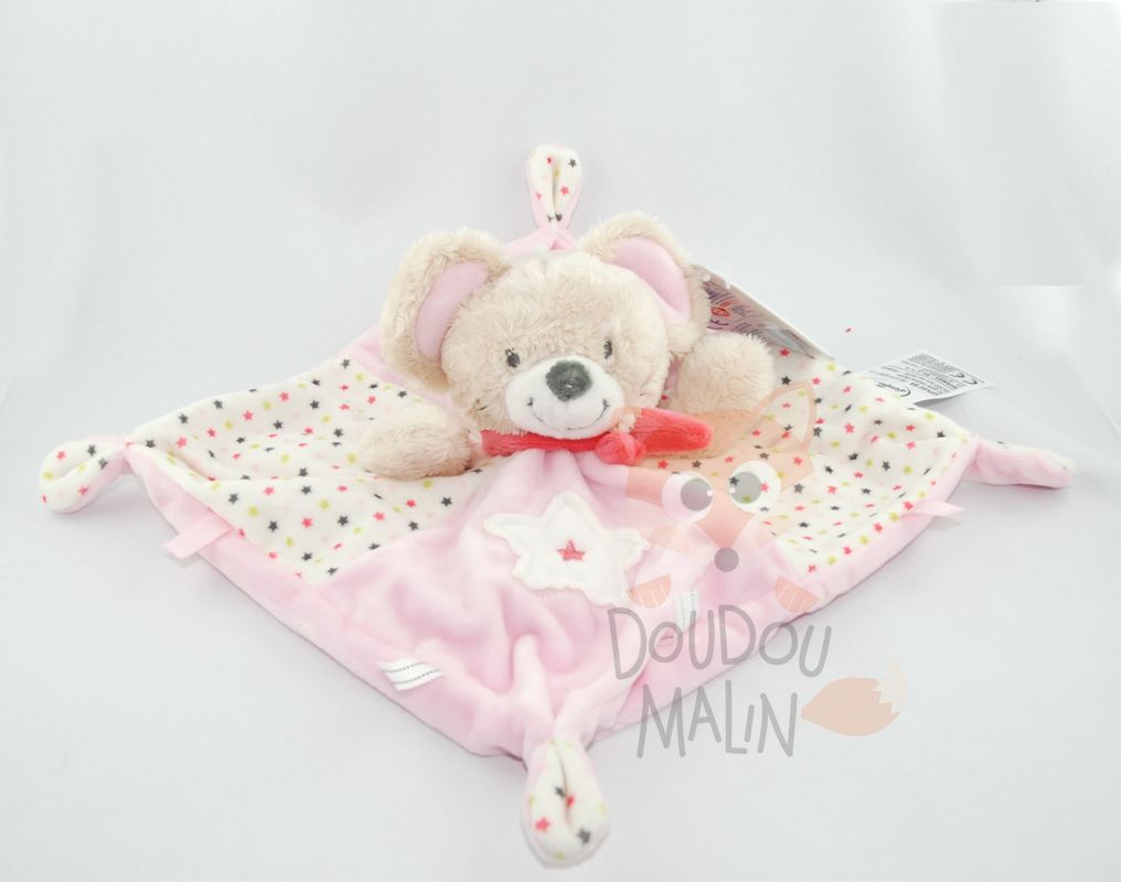  plat carré souris rose blanc étoile 