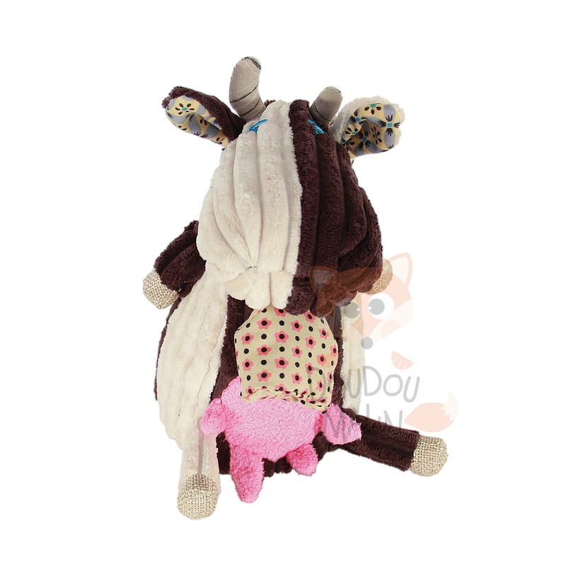 Les déglingos boîte à musique vache milkos marron beige rose 