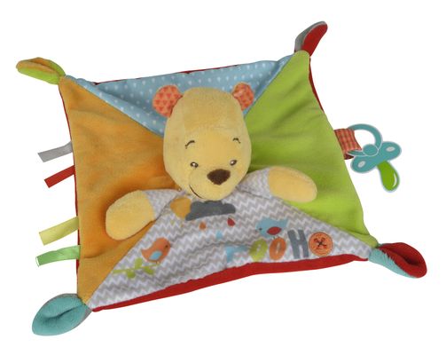  winnie pooh plat carré rouge orange jaune nuage oiseau 