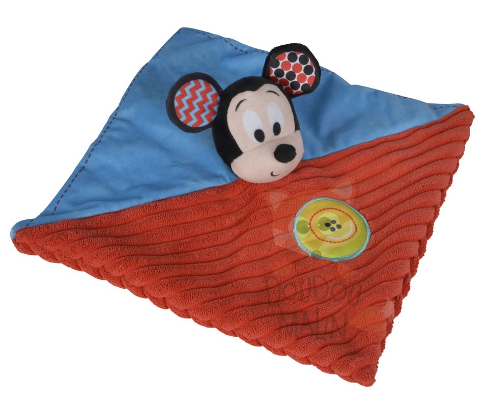  mickey mouse plat carré rouge bleu bouton 