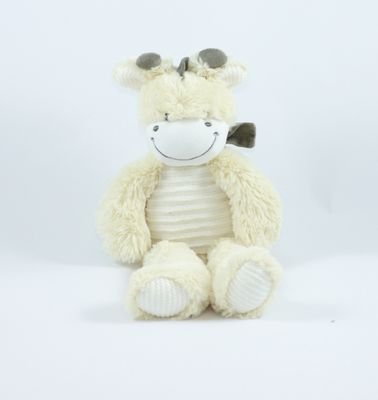  peluche girafe jaune beige foulard 30 cm 