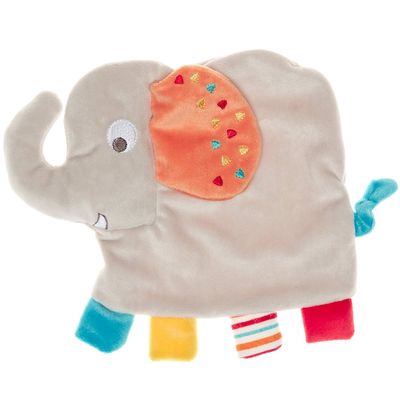   éléphant gris plat orange bleu rouge jaune 