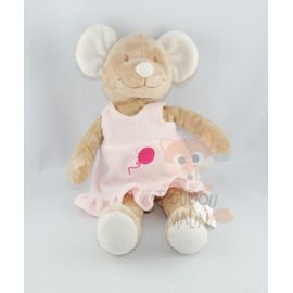 souris beige blanc rose robe ballon 